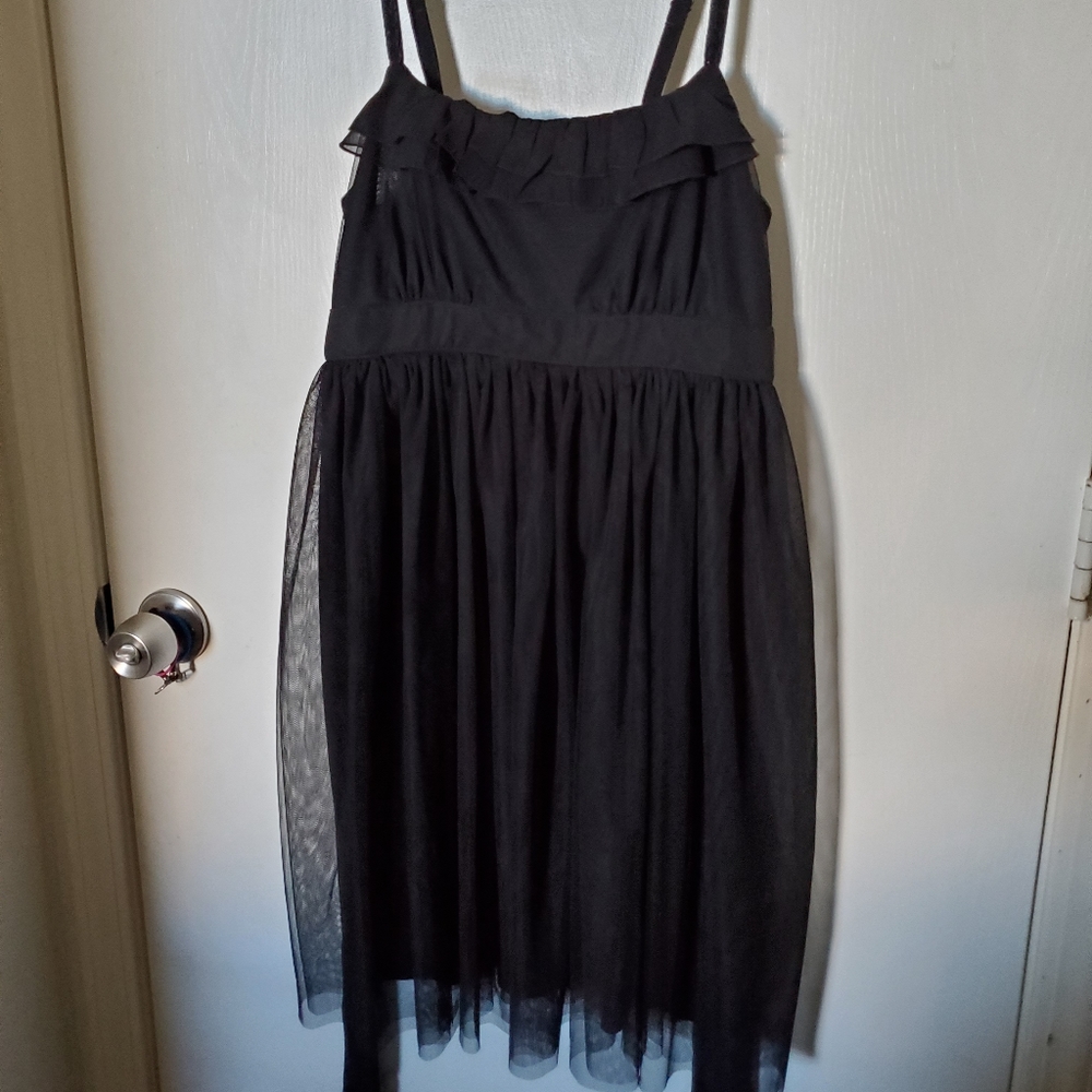 Black ruffle dress